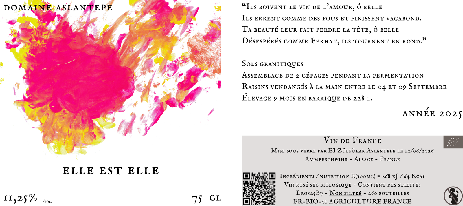 Elle est Elle — Domaine Aslantepe, Vin de France